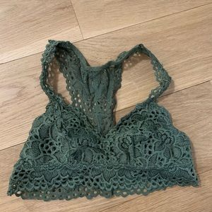 Army Green Aerie Lace Bralette